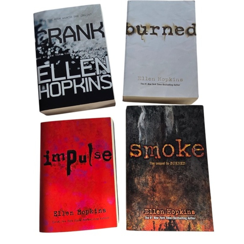 🆕️ Ellen Hopkins Crank‎ Burned Impulse Smoke Young Adult Novels Set Lot